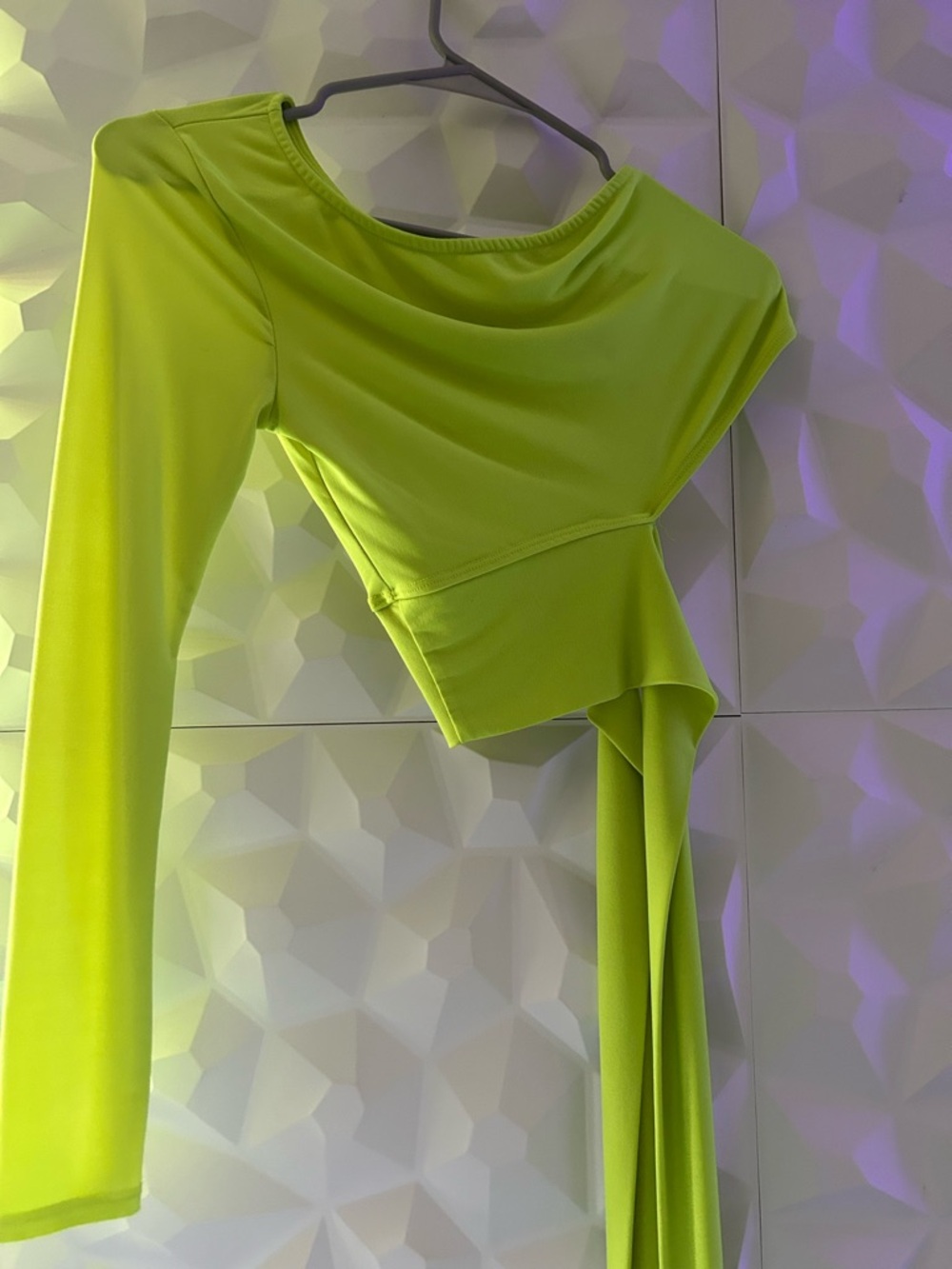 Neon Green Fashion Nova Tie Crop Top